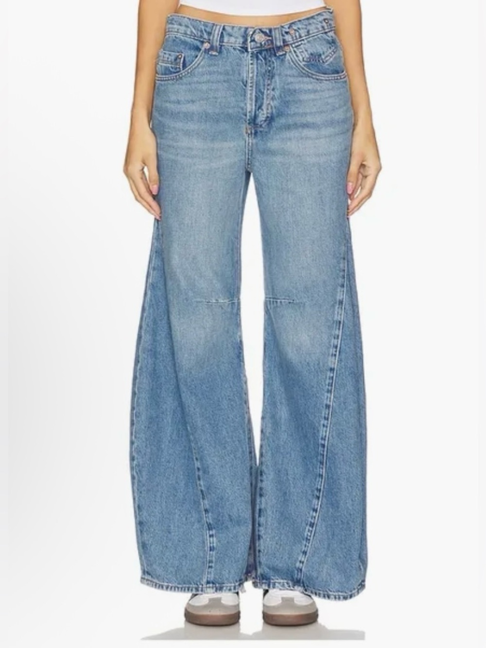 We The Free Medium Wash Eden Slouchy Wide Leg Jeans - Size 26
